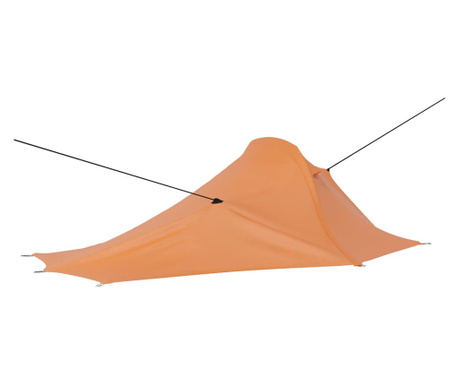 Namiot turystyczny, 317 x 240 x 100 cm, pomarańczowo-szary