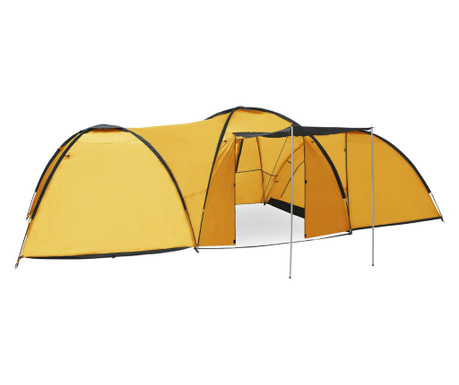 Namiot turystyczny typu igloo, 650x240x190 cm, 8-os., żółty