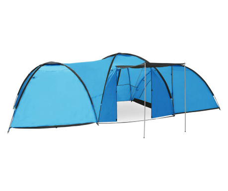 Namiot turystyczny typu igloo, 650x240x190 cm, 8-os., niebieski