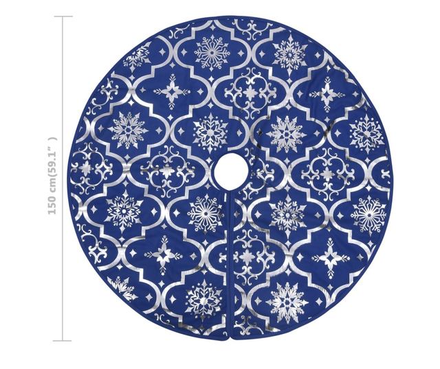 Božićna suknja za stablo s plavom čarapom 150 cm tkanina