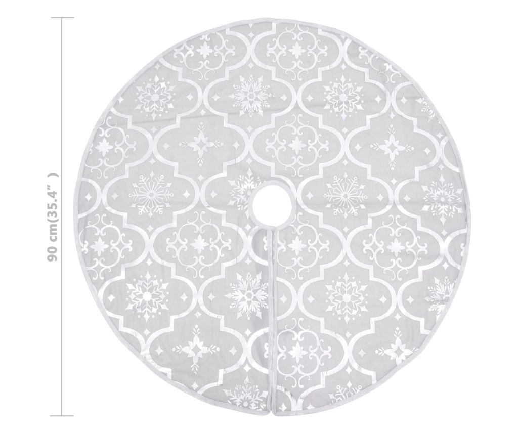 Suknja za božićno drvce s čarapom, bijela, 90 cm, tkanina - 8