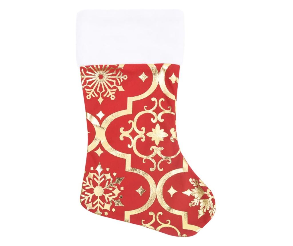 Božićna suknja za drvo s čarapom, crvena, 150 cm, tkanina - 4