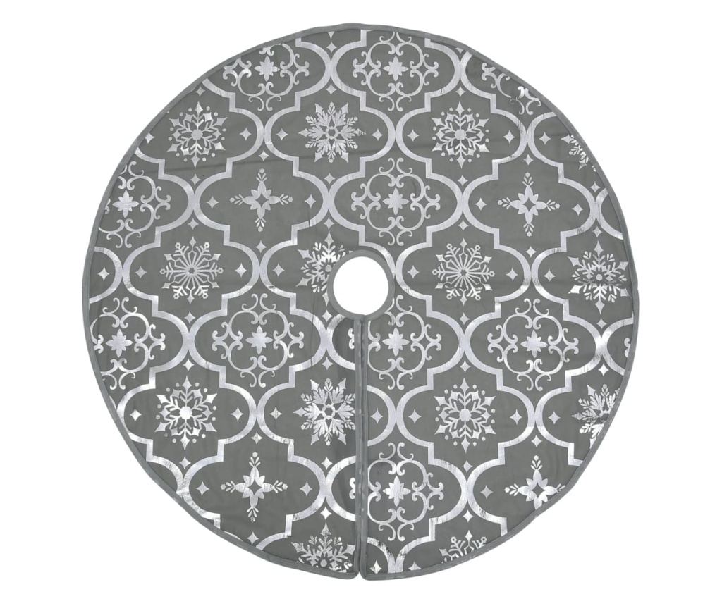 Suknja za božićno drvce s čarapom, siva, 122 cm, tkanina - 3