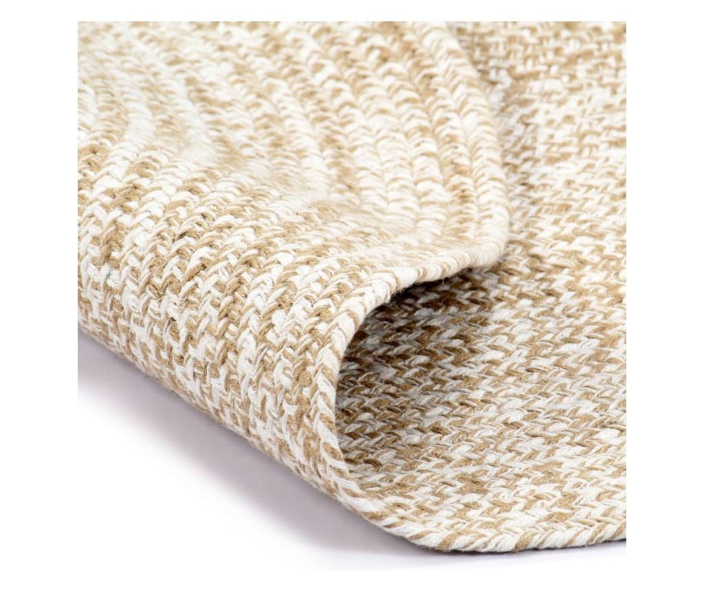 Ručno rađeni tepih od jute bijelo-smeđi 240 cm - 2