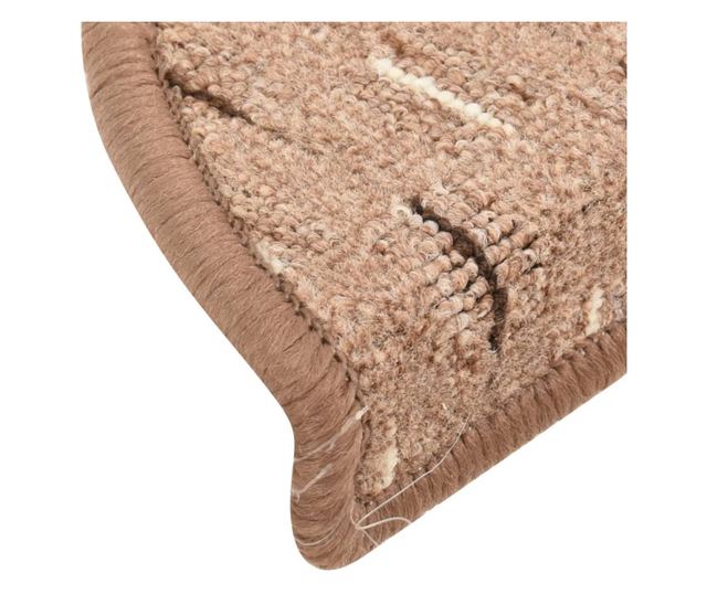 Tepih za stepenice, 15 kom., smeđa, 65x25 cm