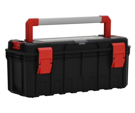 Kufr na nářadí černý a červený 65 x 28 x 31,5 cm