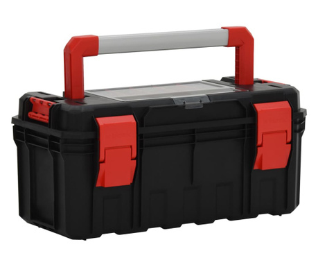 Kufr na nářadí černý a červený 55 x 28 x 26,5 cm