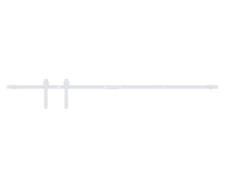 Kit usi glisante pentru hambar, alb, otel carbon, 122 cm