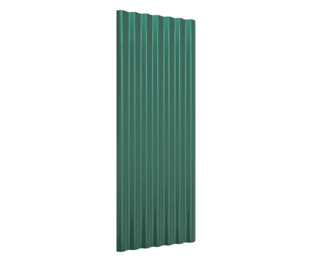 Krovni paneli 12 kom od čelika obložen prahom zeleni 100x36 cm