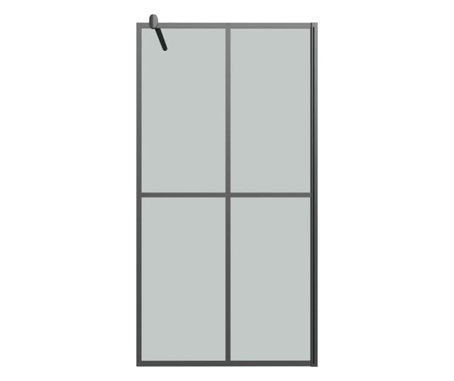 Параван за баня, 118x190 см, тъмно закалено стъкло