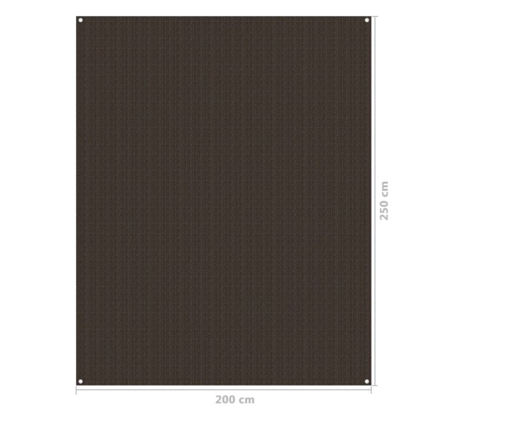 Preproga za šotor 250x200 cm rjava - 5