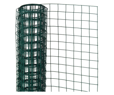 Телена мрежа квадрат 1x2,5м 25мм пластифицирана стомана зелена