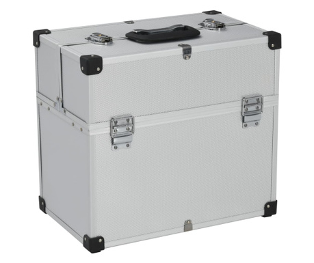 Kovčeg za alat 38 x 22,5 x 34 cm srebrni aluminijski