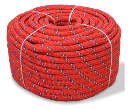 Námořní lodní lano, polypropylen, 6 mm, 100 m, červené
