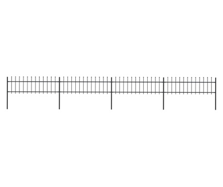Κάγκελα Περίφραξης με Λόγχες Μαύρα 6,8 x 0,6 μ. από Χάλυβα