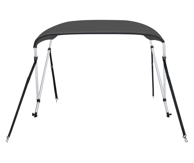 antracitszürke kétágú bimini tető 180 x 130 x 110 cm