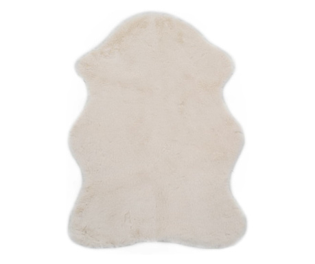 Covor, crem, 65 x 95 cm, blana ecologica de iepure