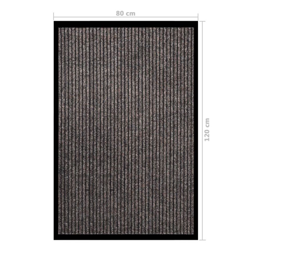 Otirač za vrata, bež, 80x120 cm, s prugama - 6