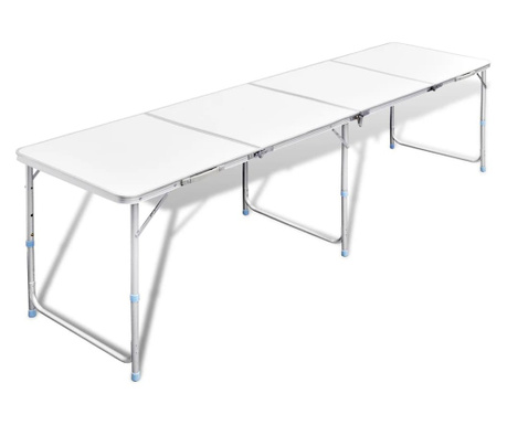 Összecsukható Állítható Alumínium Kemping asztal 240 x 60 cm