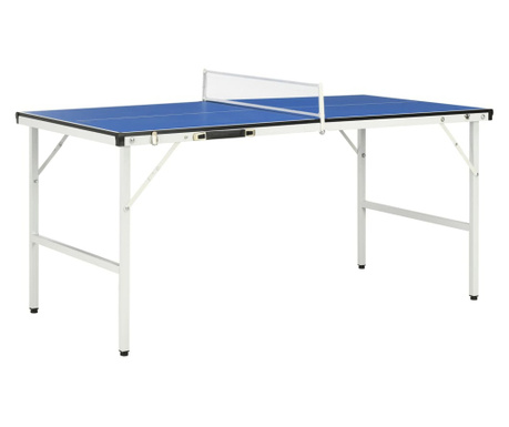 Masa de ping pong cu fileu, albastru, 152 x 76 x 66 cm