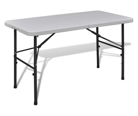 Stół kempingowy biały (122 cm) wykonany z HDPE