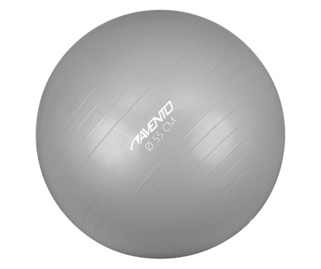 Фитнес/гимнастическа топка, диаметър 55 см, сребриста