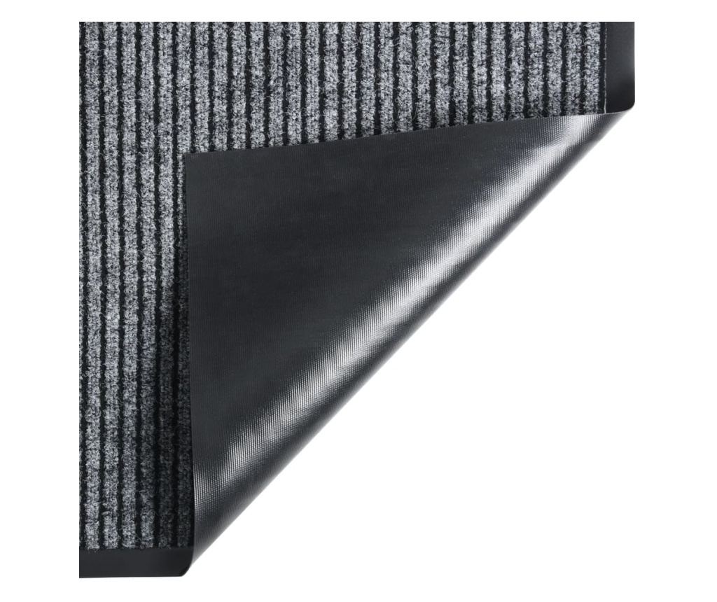 Otirač za vrata, sivi s prugama, 60x80 cm - 3