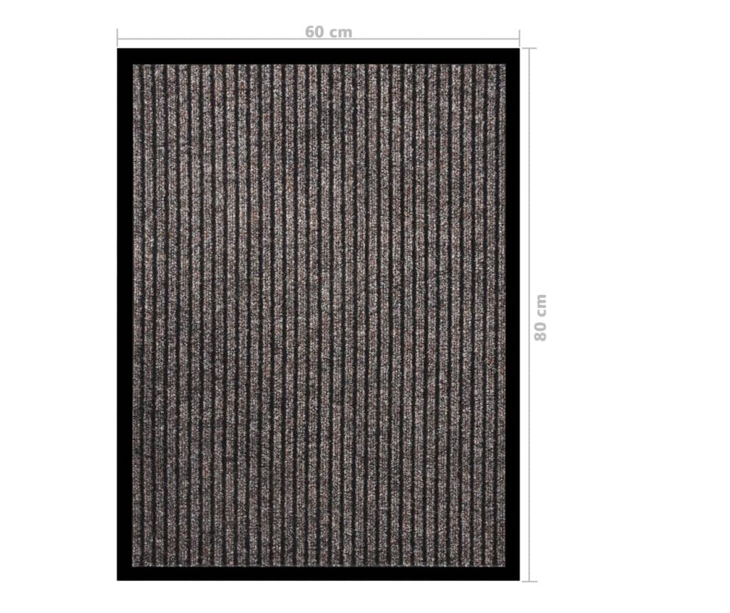 Otirač za vrata, bež s prugama, 60x80 cm - 6