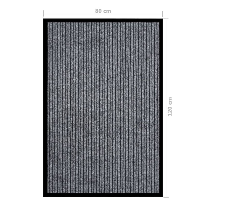 Otirač, sivi s prugama, 80x120 cm - 6