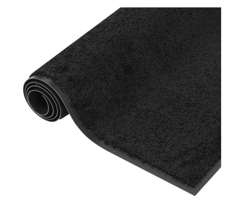 Otirač za vrata, crni, 80x120 cm - 2