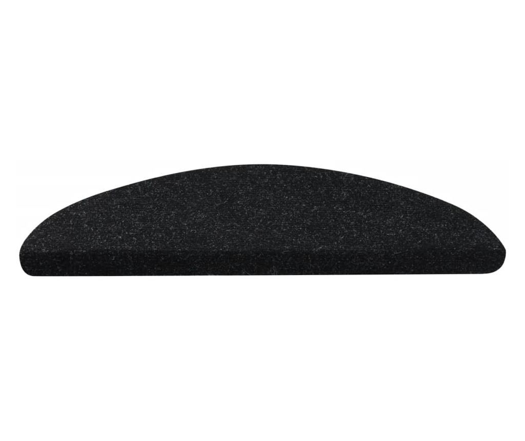 Covorașe scări autoadezive, 15 buc.,negru, 65x26 cm - 5