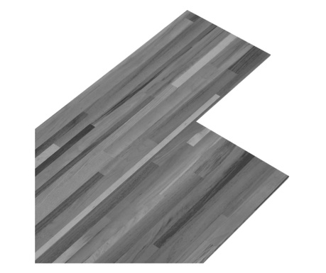 Самозалепващи подови дъски, PVC, 2,51 м², 2 мм, раирано сиво