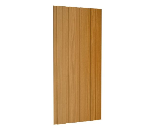Krovni paneli 12 kom od pocinčanog čelika boja drva 100 x 45 cm