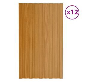 Krovni paneli 12 kom od pocinčanog čelika boja drva 80 x 45 cm