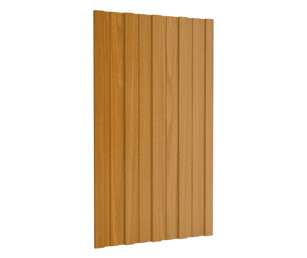 Krovni paneli 12 kom od pocinčanog čelika boja drva 80 x 45 cm - 3