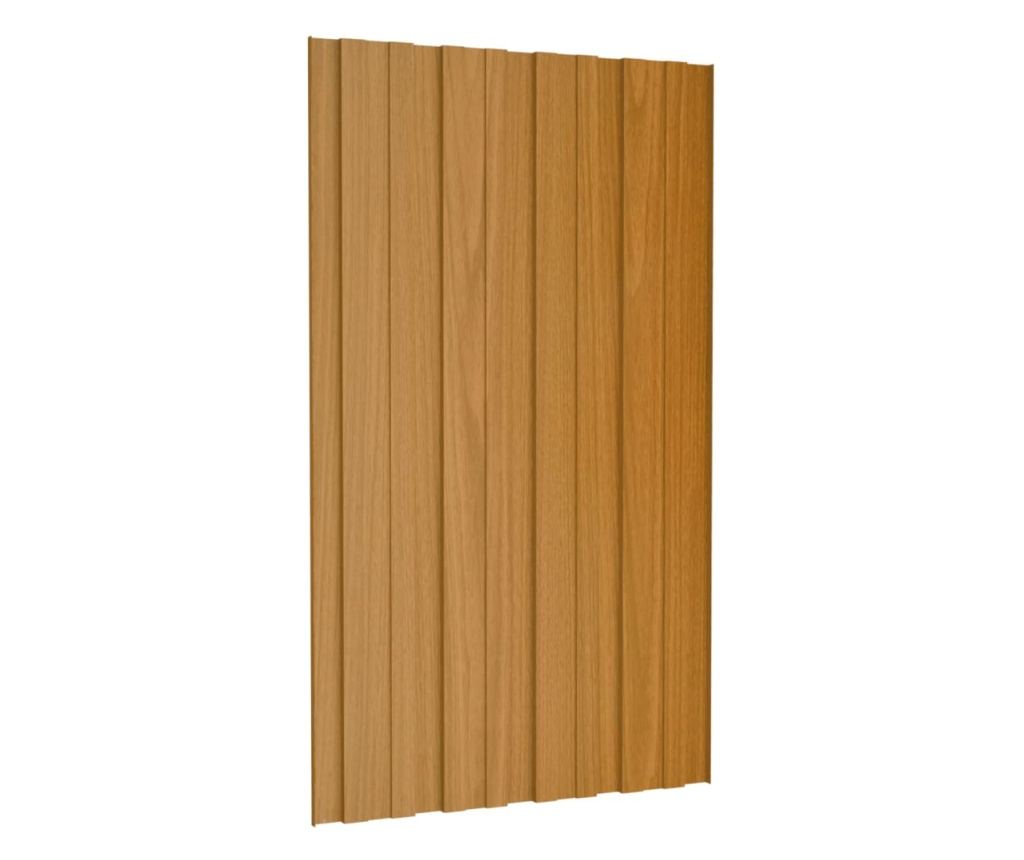 Krovni paneli 12 kom od pocinčanog čelika boja drva 80 x 45 cm - 4