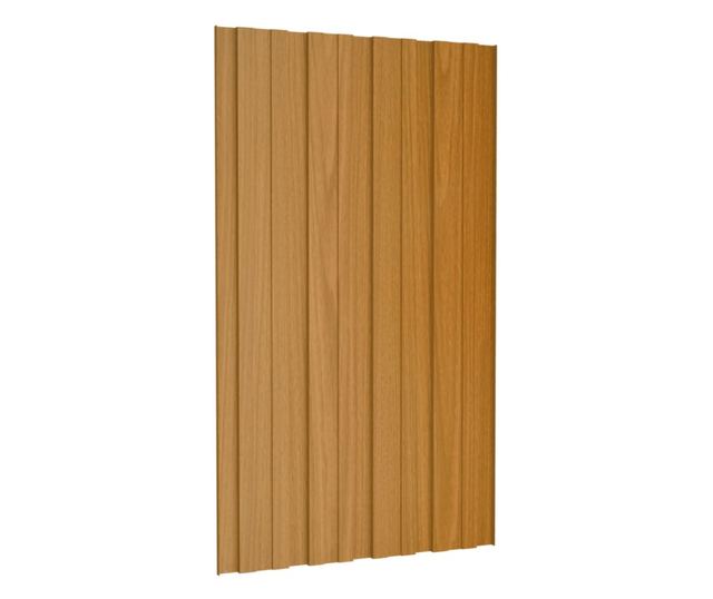 Krovni paneli 12 kom od pocinčanog čelika boja drva 80 x 45 cm