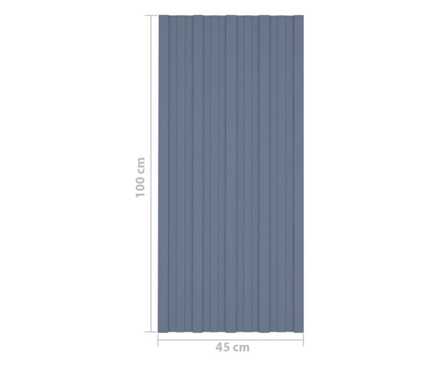 Krovni paneli 36 kom od pocinčanog čelika sivi 100 x 45 cm