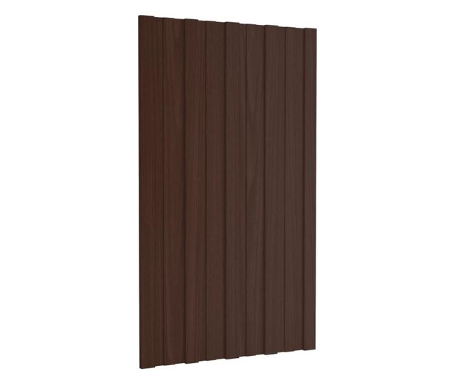 Krovni paneli 12 kom od pocinčanog čelika smeđi 80 x 45 cm