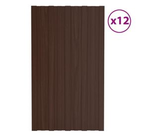 Krovni paneli 12 kom od pocinčanog čelika smeđi 80 x 45 cm