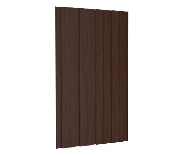 Krovni paneli 12 kom od pocinčanog čelika smeđi 80 x 45 cm