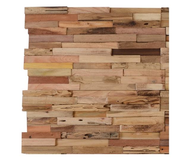 Panouri placare pereti, 10 buc., 1,03 m², lemn de tec reciclat
