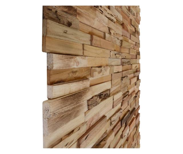 Panouri placare pereti, 10 buc., 1,03 m², lemn de tec reciclat