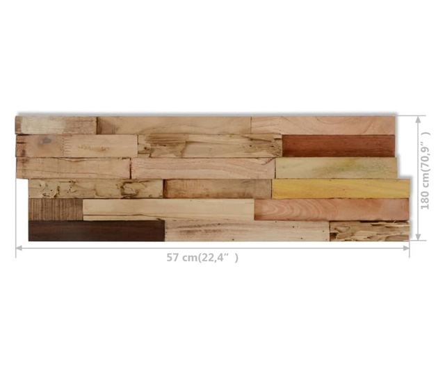 Panouri placare pereti, 10 buc., 1,03 m², lemn de tec reciclat