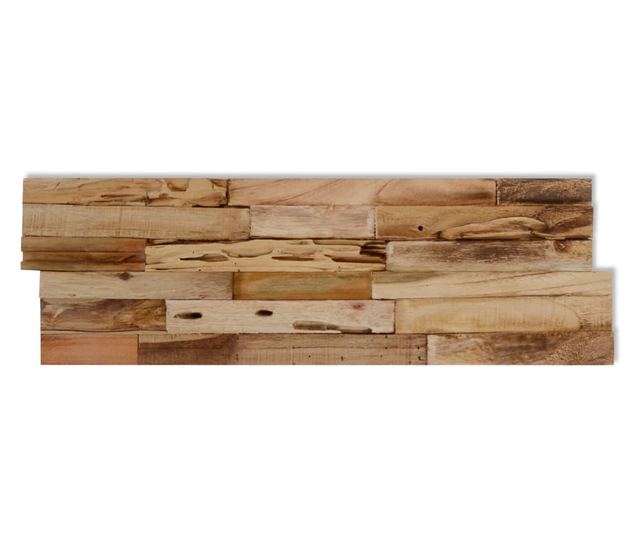 Panouri placare pereti, 10 buc., 1,03 m², lemn de tec reciclat