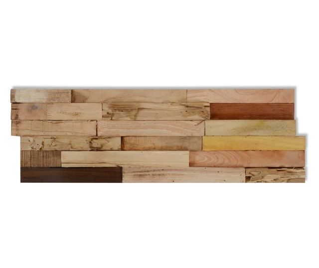 Panouri placare pereti, 10 buc., 1,03 m², lemn de tec reciclat