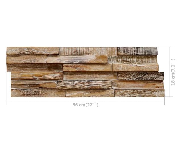 Panouri placare pereti 3D, 10 buc., 1,01 m², lemn masiv de tec