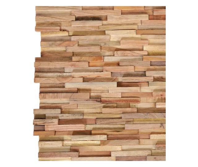 Panouri placare pereti 3D, 10 buc., 1,08 m², lemn masiv de tec