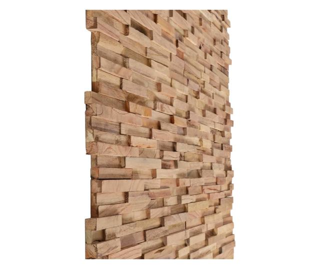 Panouri placare pereti 3D, 10 buc., 1,08 m², lemn masiv de tec