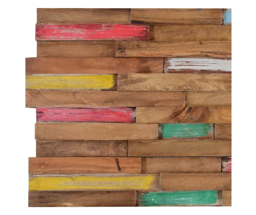 Panouri placare pereti, 10 buc., 1,03 m², lemn masiv de tec - 3